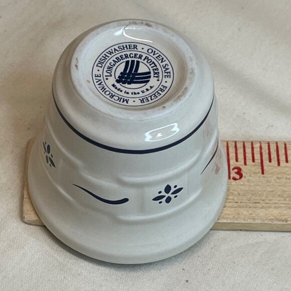 2 Longaberger Classic Blue Woven Traditions Votive Cups Candle Holders Ramekins - Picture 6 of 6